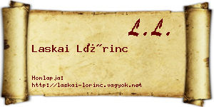 Laskai Lőrinc névjegykártya